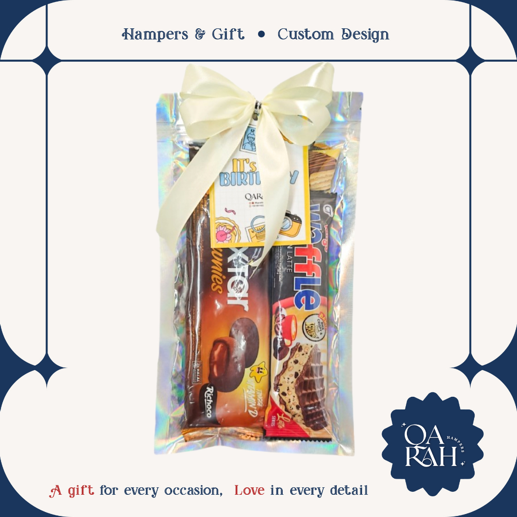 

QARAHHAMPERS BASIC SIZE M COKLAT | BINGKISAN SNACK ULANG TAHUN KUNING HAMPERS ORANGE HADIAH GIFT FREE CUSTOM LABEL PITA KARTU HAPPY BIRTHDAY GRADUATION LULUS TERIMA KASIH THANK YOU ACARA ULTAH MURAH HEMAT HELLO PANDA SUPERSTAR JELLY GUM GERY WAFER COKLAT