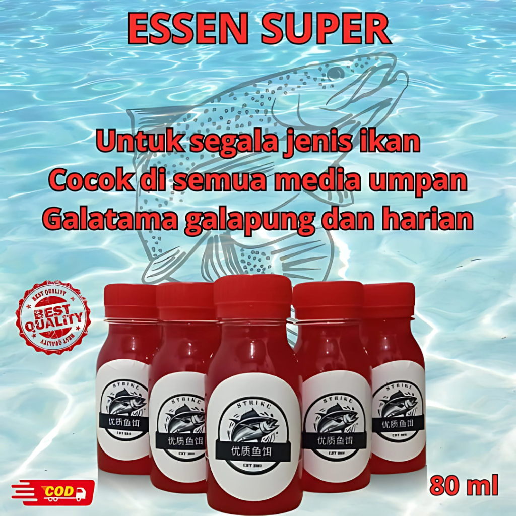 80ml Umpan Pancing Cairan Merah Ajaib Ikan Esen Semua Jenis Ikan Penarik Ikan campuran Lumut Pelet