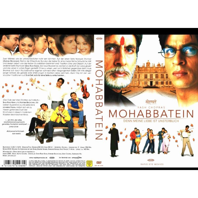 Kaset Video Film Mohabbatein + Full Box - Kaset Film India Mohabbatein Lengkap dengan Teks