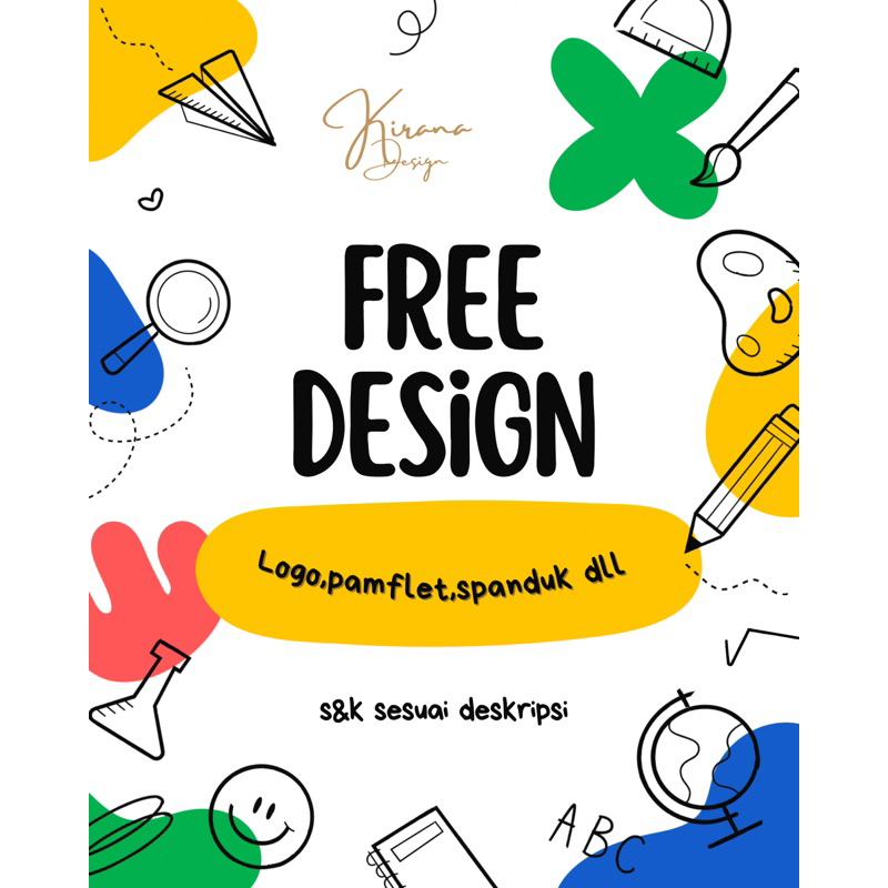 free design logo produk, pamflet, spanduk, stiker gratis