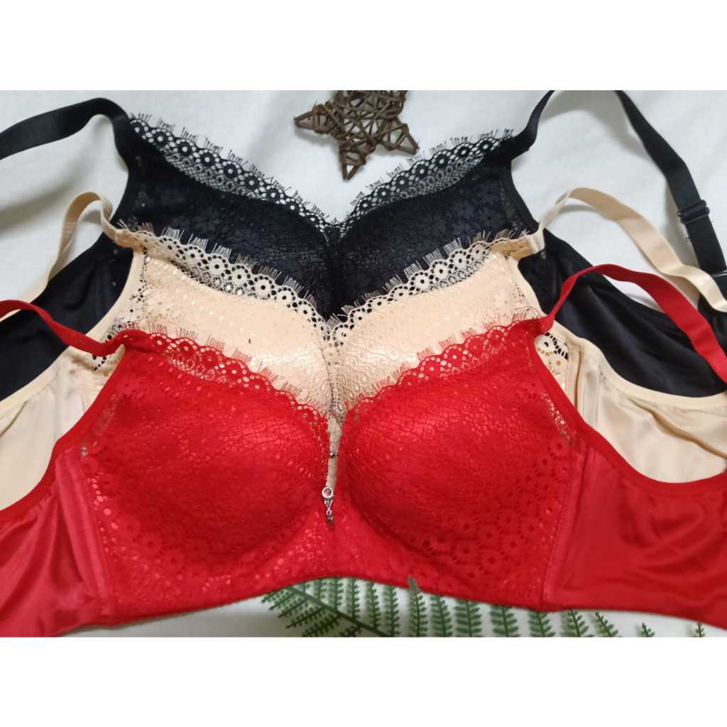 BRA / BH WANITA 1827# TIDAK ADA KAWAT BUSA TEBAL KAIN LEMBUT SIZE 32-38 KAIT 3 PAKAIAN DALAM WANITA