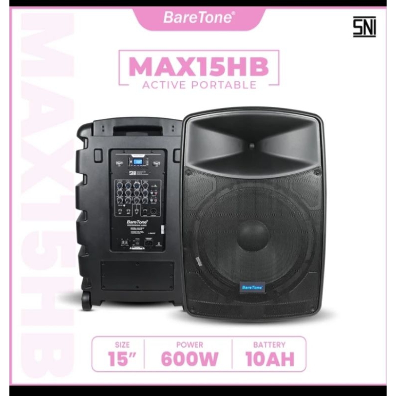 Speaker Spiker Portable Meting Baretone MAX 15 HB / MAX-15HB Original Bluwtoth Tws
