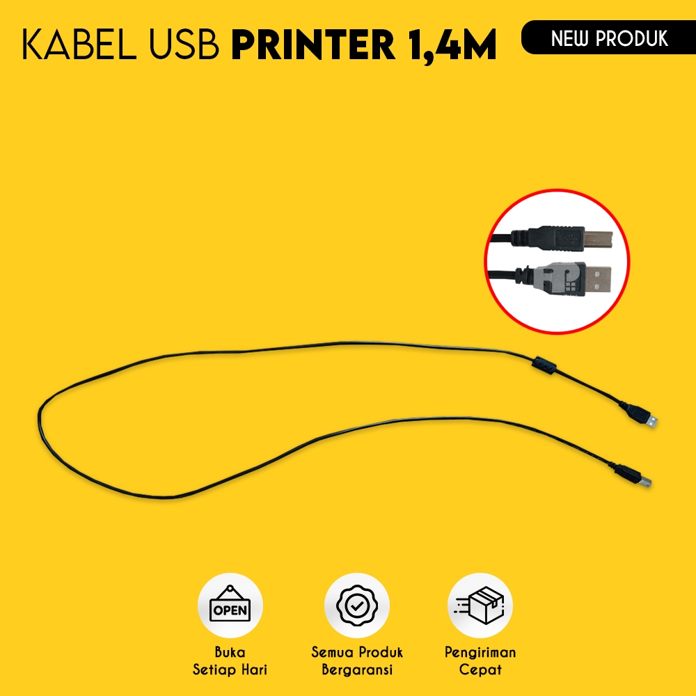 Kabel USB Komputer Kabel USB Data Printer Epson Canon Brother HP Panjang 1,4M Good Quality