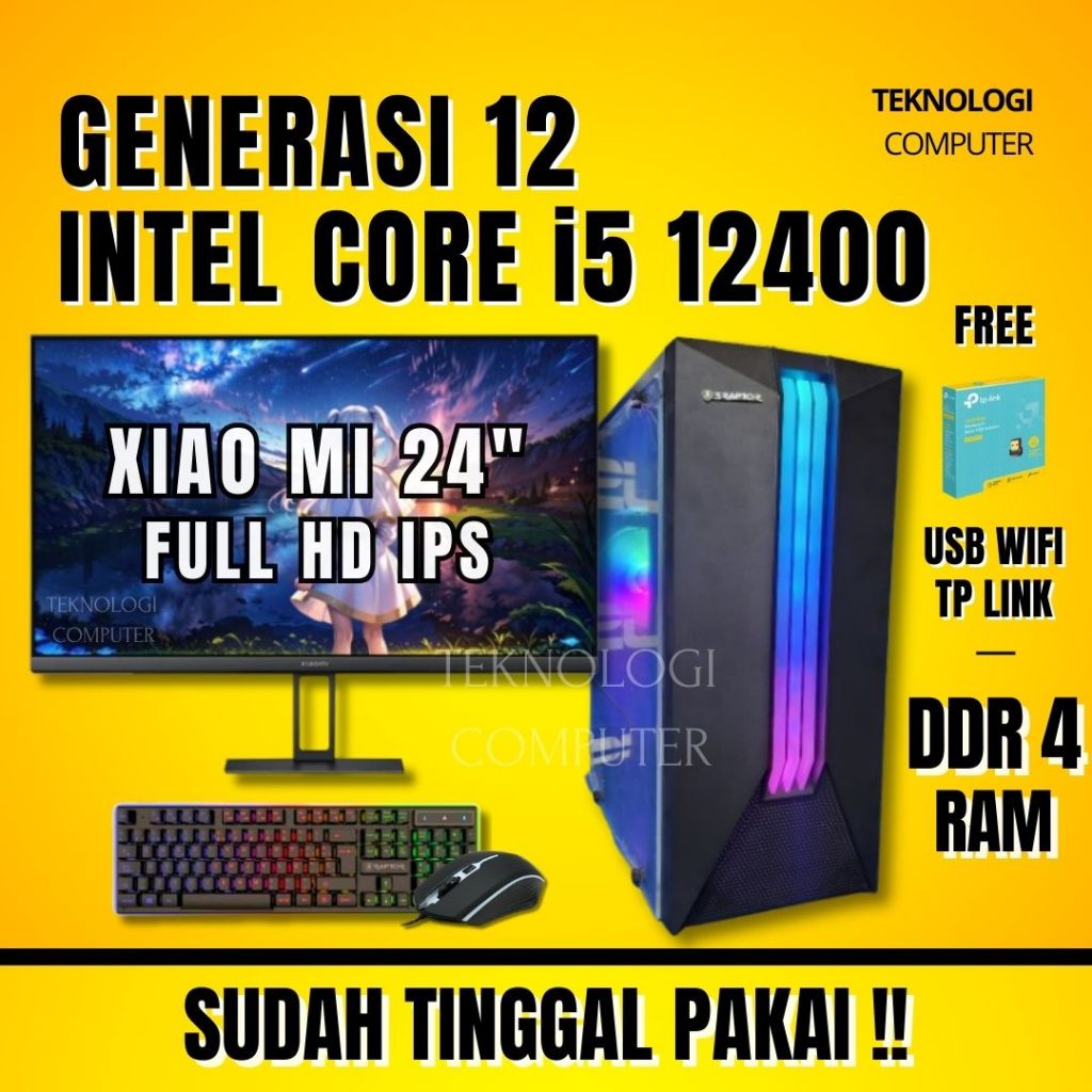 Core i5 12400 ‖ Gen 12 ‖ Full Set ‖ PC Rakitan ‖ Komputer CPU ‖ Kantor