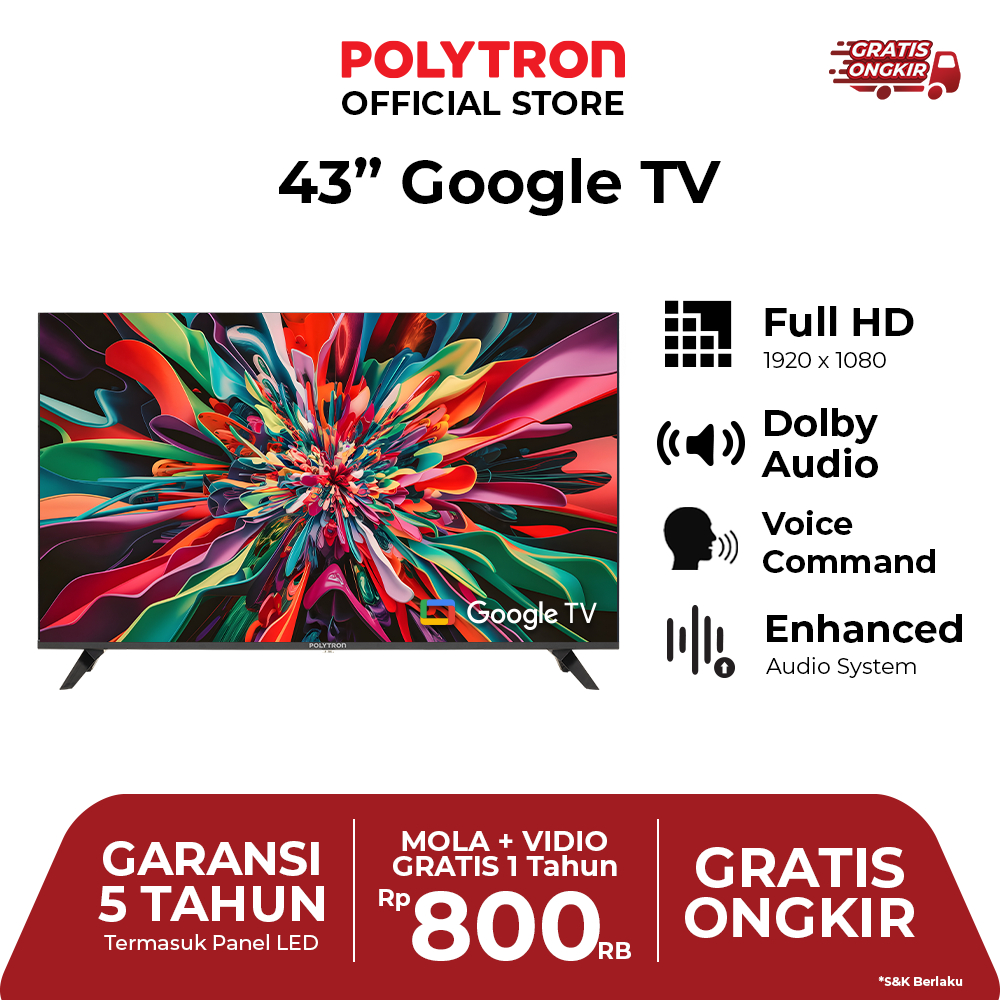 POLYTRON Smart Cinemax Google TV 43 inch PLD 43RG9059