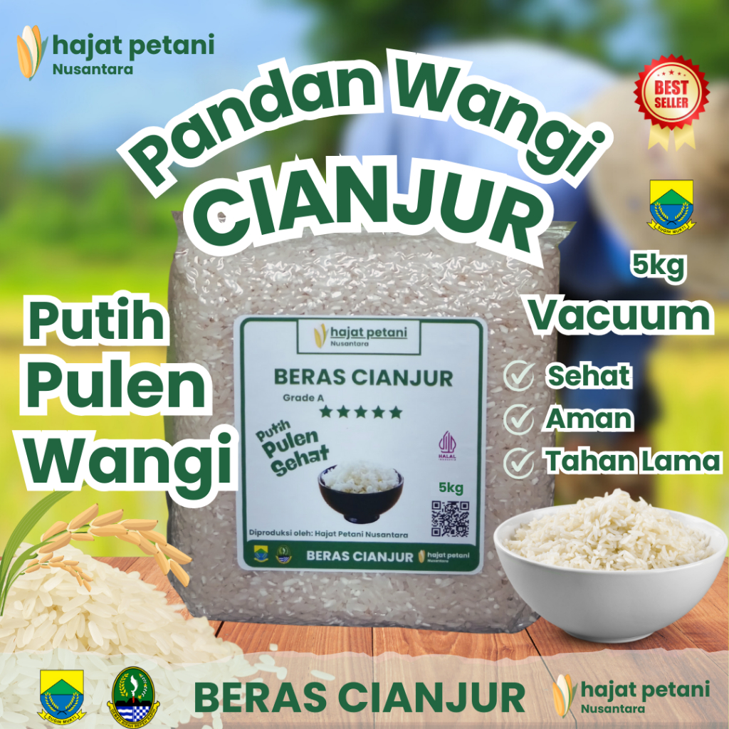 

Beras Pandan Wangi Asli Cianjur Pulen, Wangi, Putih 5KG