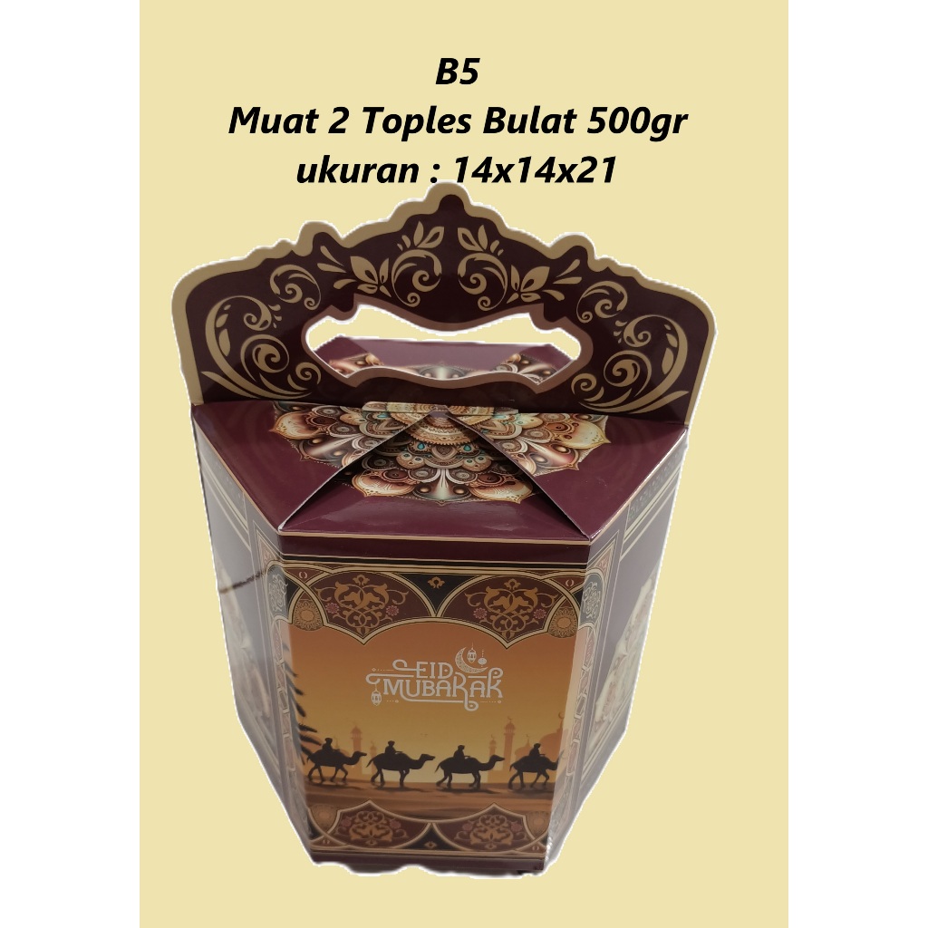 

B5 Biru tua Box Lebaran (2 Toples Bulat 500gr) / Kotak Hampers Idul Fitri