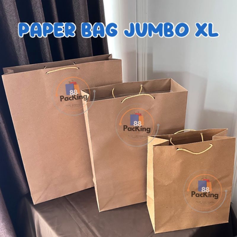 

paper bag jumbo paperbag coklat tas kertas souvenir hampers