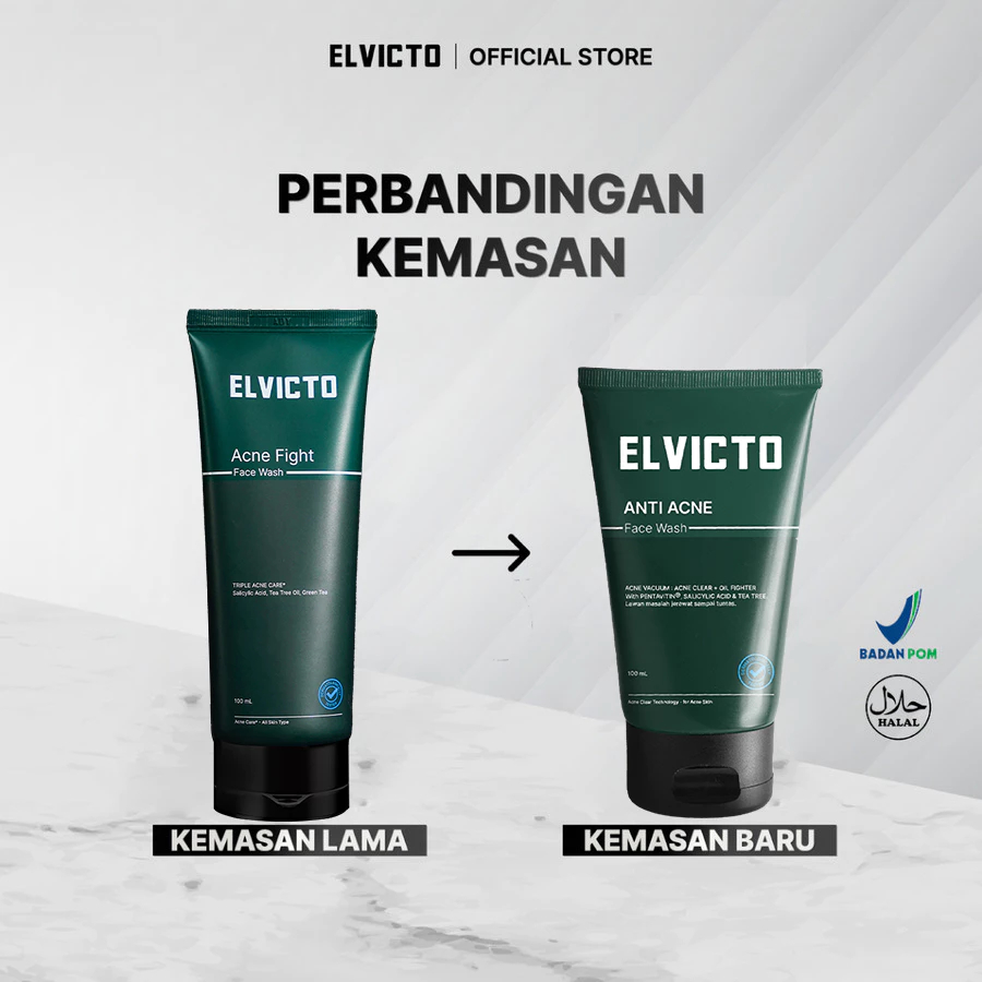 ELVICTO FACIAL WASH ACNE Sabun Wajah Pria Elvicto Pembersih Muka Cowok Brightening Men Face Wash