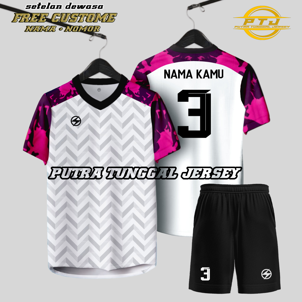 Cod one set jersey sepak bola futsal printing/Baju olahraga dewasa cowok cewek
