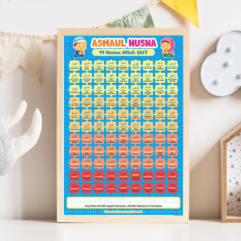 POSTER EDUKASI BELAJAR ANAK ASMAUL HUSNA