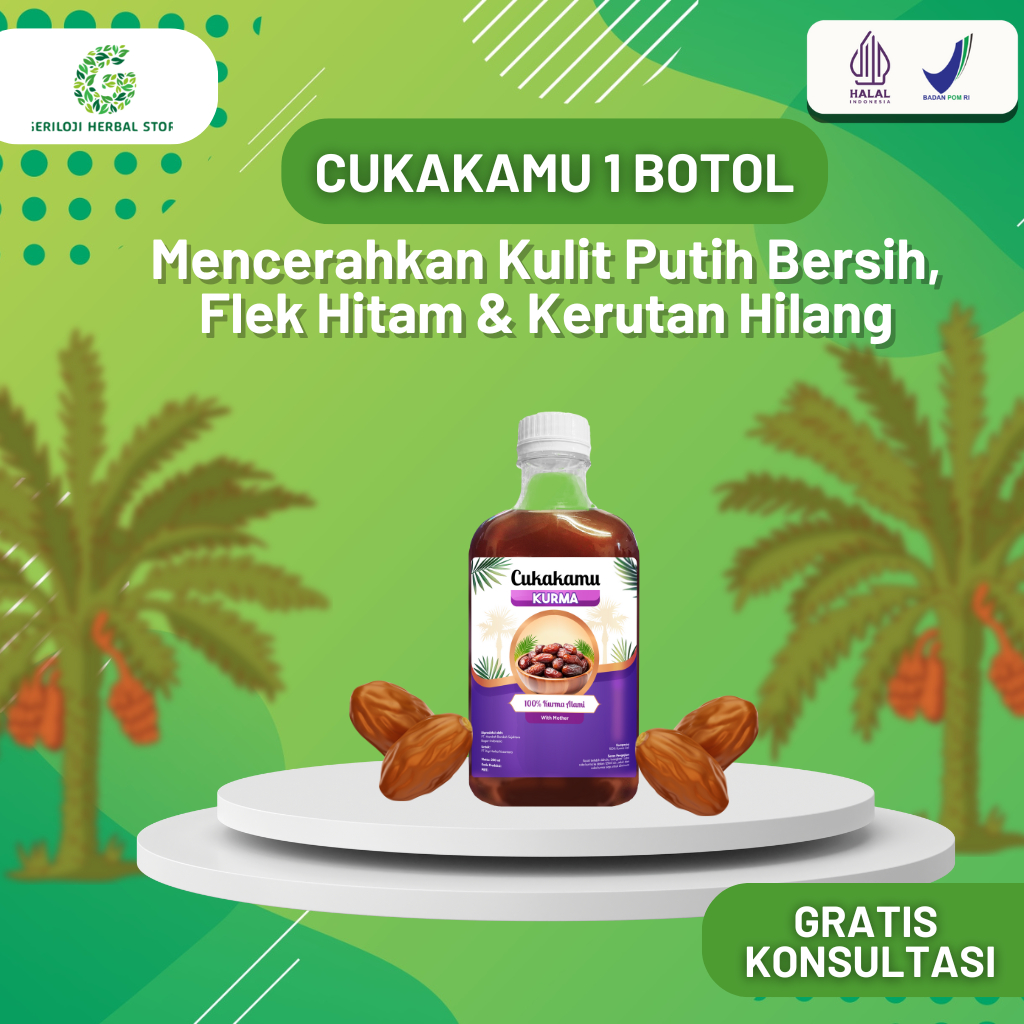 

CUKAKAMU Cuka Kurma Mecerahkan kulit & Menghilangkan kerutan wajah