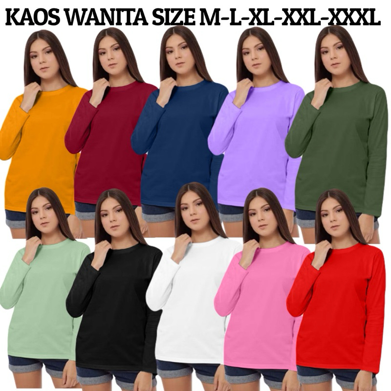 BAJU KAOS ATASAN LENGAN PANJANG / KAOS POLOS LENGAN PANJANG