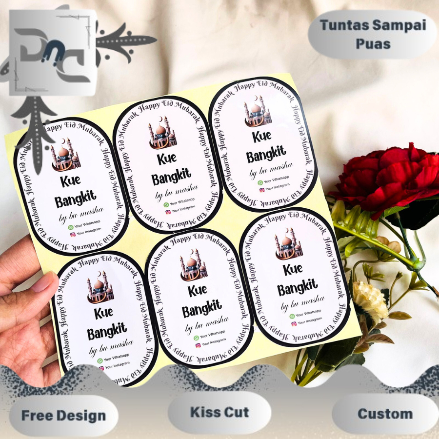 

Label Hampers Lebaran Free Desain Custom Bentuk Oval Murah Sticker Toples Lebaran Edisi Kue Kering