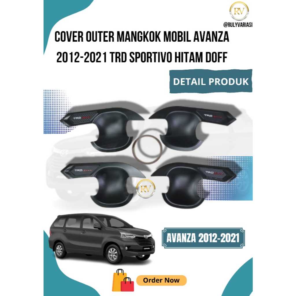 Cover Outer Pegangan Pintu Mobil Toyota Calya Hitam Doff