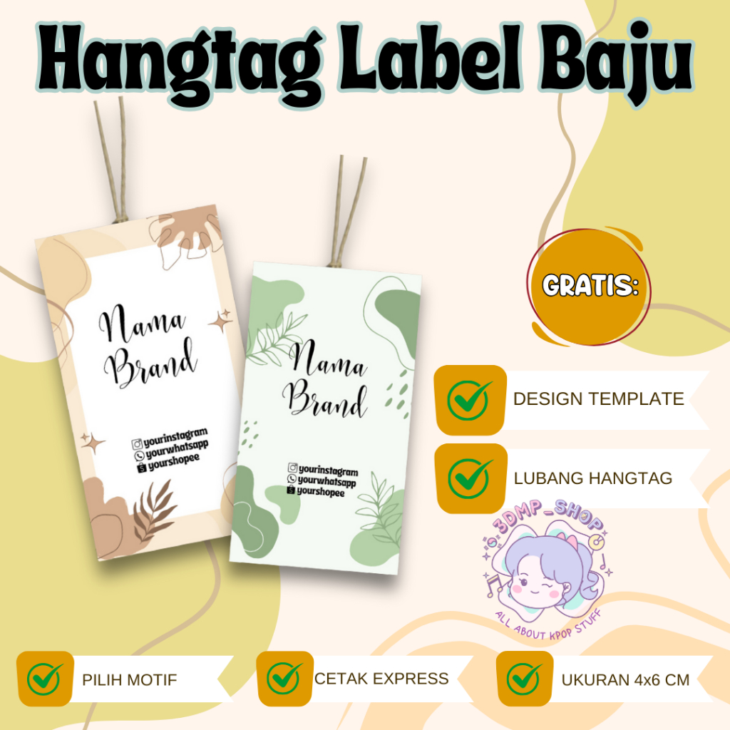 

Hang Tag Hangtag Label Baju Olshop