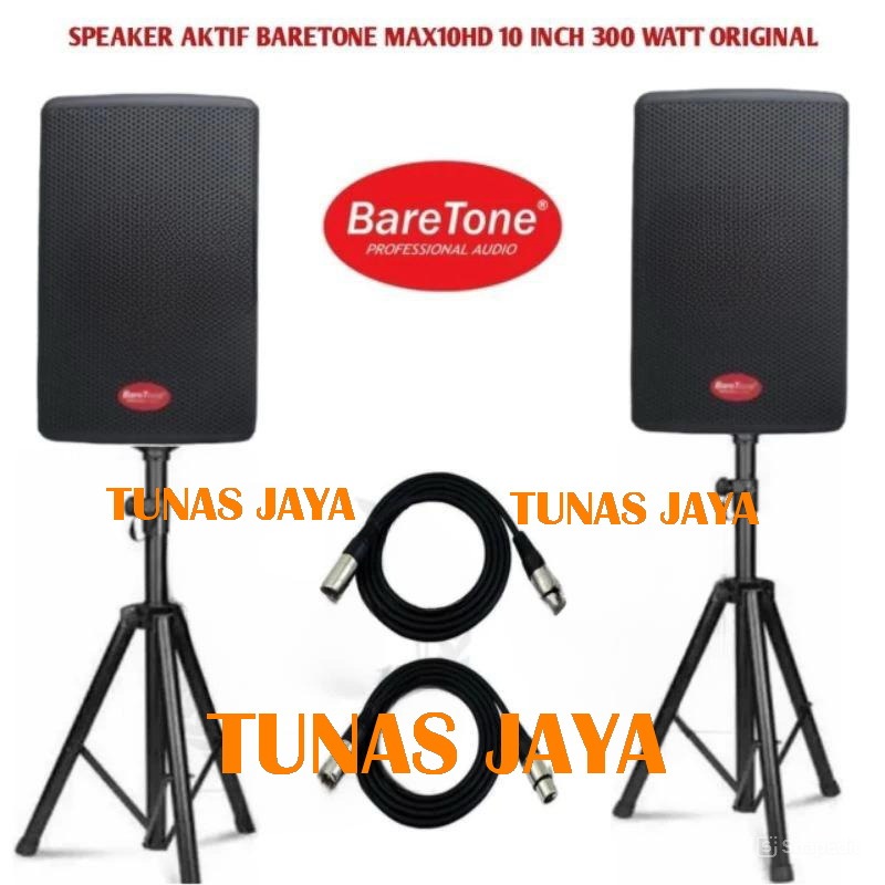 Speaker Aktif Baretone MAX10HD MAX 10HD 10 Inch Aktif 300×2 Watt Original Garansi Resmi 1 Tahun