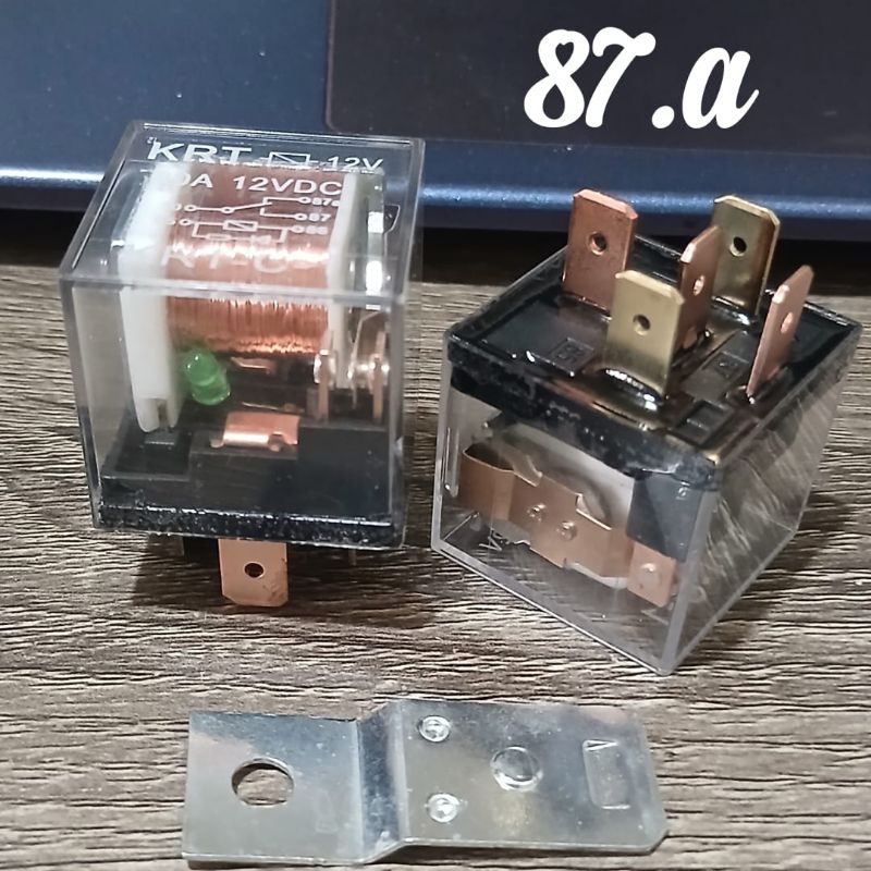 Relay 12v 87a kaki 5 transparan
