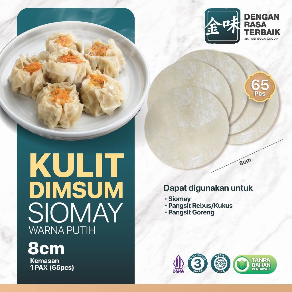 

DRT - KULIT DIMSUM SIOMAY PUTIH 8CM ISI 65PCS HALAL | COCOK UNTUK DIMSUM, SIOMAY,WONTON FROZEN