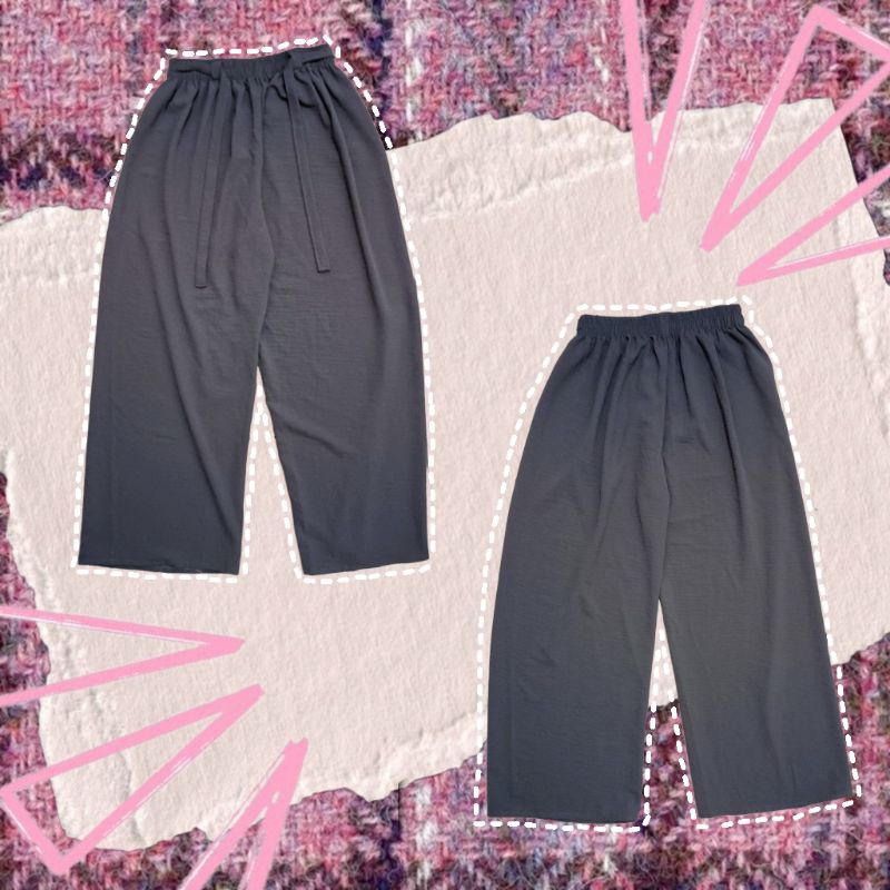 ✨Preloved Crinkle Kulot Pants - Grey✨