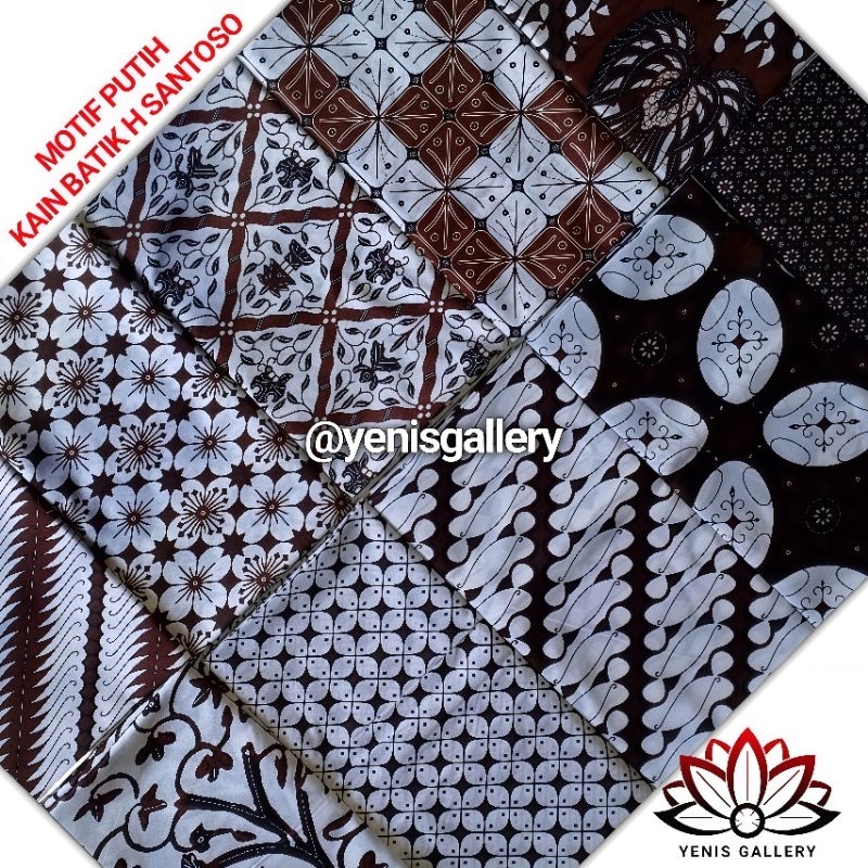 Kain Batik, Kain Jarik Batik H Santoso Motif Dasar Putih, Batik Putih, Kain Baju