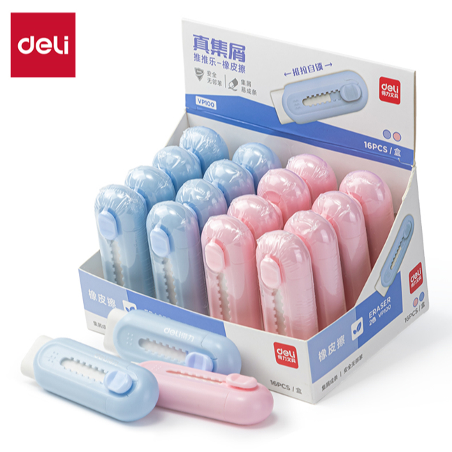 

Deli - Penghapus Stip Dorong Premium Sliding Eraser Pastel VC100