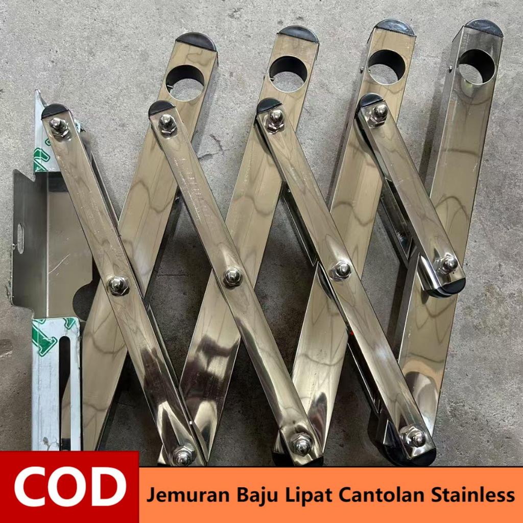 Jemuran Baju Tempel Dinding Jemuran Pakaian Lipat Stainless Stee Jemuran Tempel Dinding