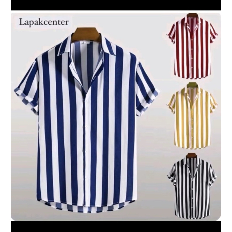 KEMEJA SALUR PRIA KEMEJA SALUR PRIA STRIPE KEMEJA SALUR LENGAN PENDEK KEMEJA GARIS GARIS PRIA
