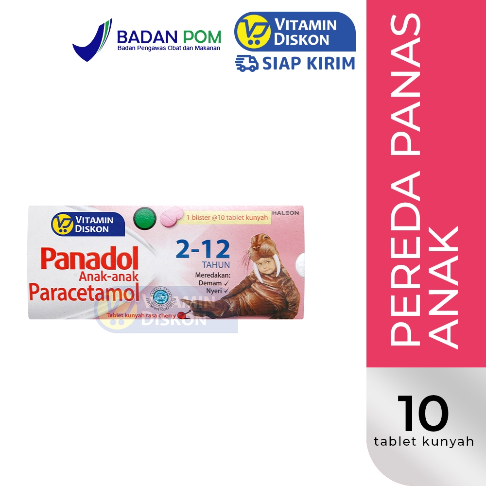 PANADOL CHEWABLE 10'S |  | Obat Demam Anak, Penurun Panas, Sakit Kepala, Sakit Gigi, Nyeri Otot, Flu