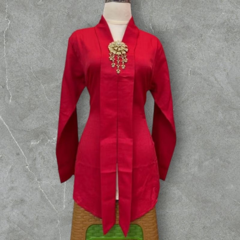 DN-Baju Kebaya None Betawi/ Kebaya Encim Polos Lengan Panjang Bahan Katun/ Baju Kebaya Kartini Murah