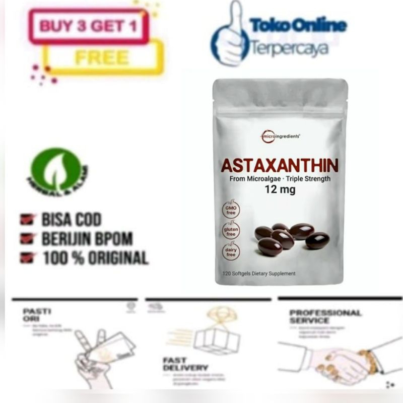 Microingredients ASTAXANTHIN 12mg 90 Softgels