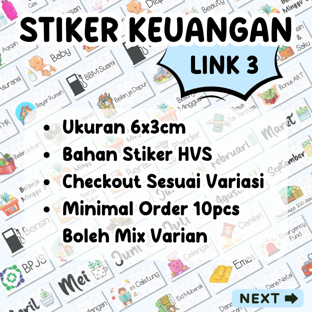 

STIKER DOMPET KEUANGAN LINK 3 STIKER BUDGETING STIKER PENGATUR KEUANGAN STIKER DOMPET DISIPLIN