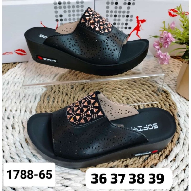 Sofiya sandal wedges 3cm bling 1788-65