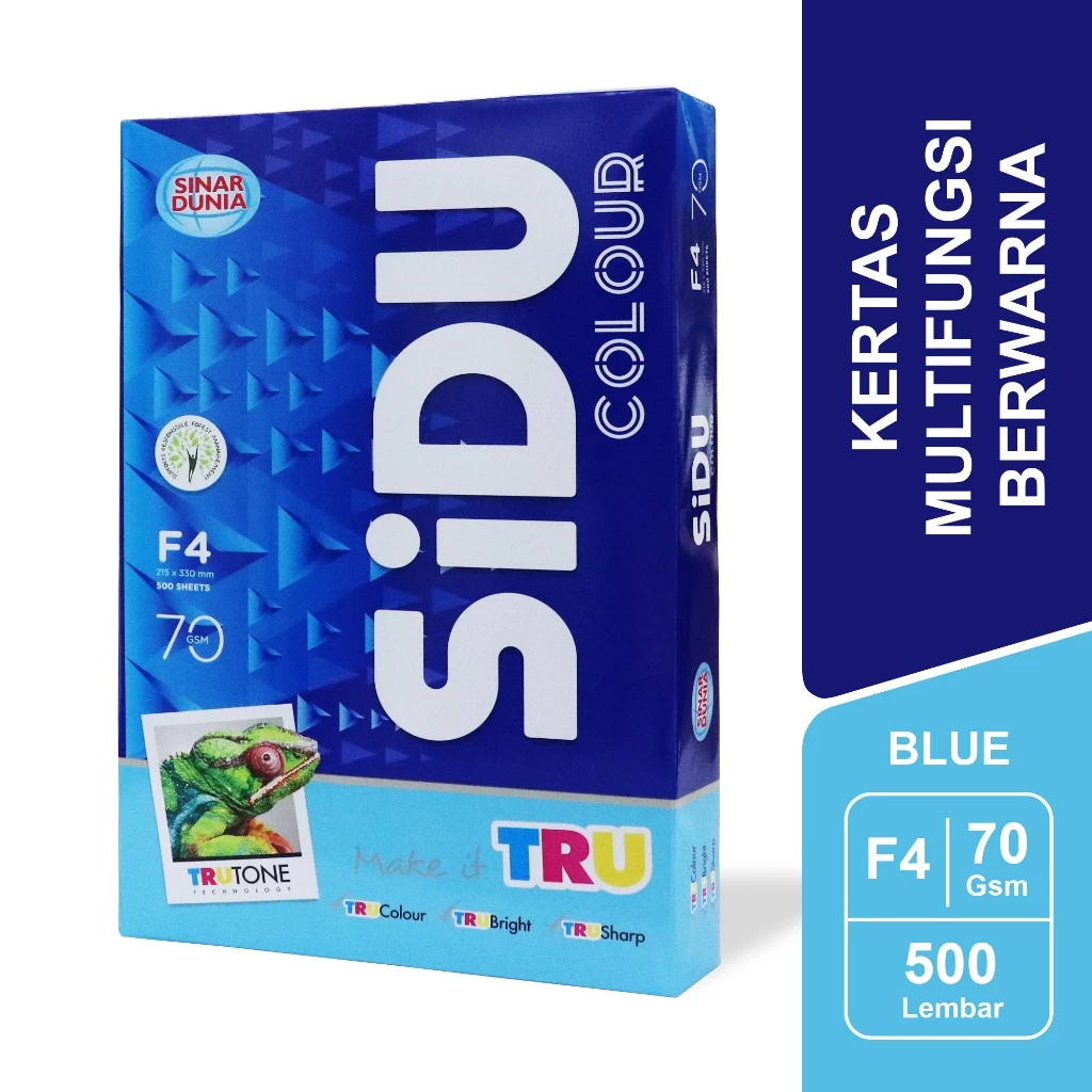 

[BISA INSTANT & COD] HVS Berwarna SIDU A4 & F4 70Gsm Tersedia 1 DUS (Isi 5 RIM)