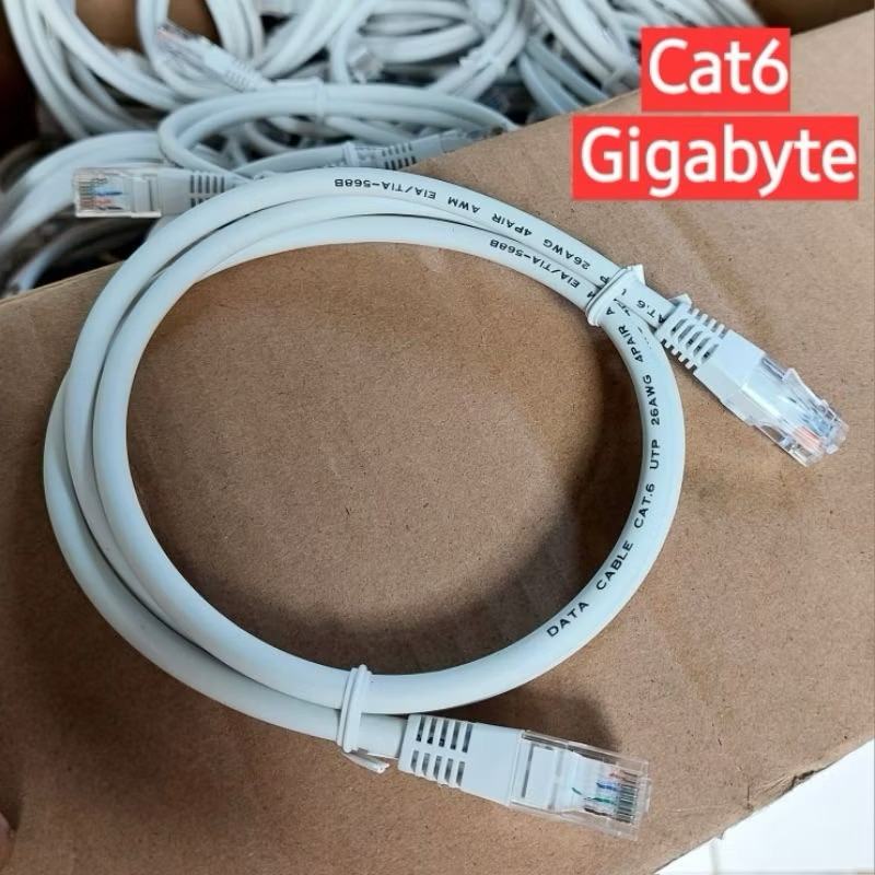 Kabel LAN UTP Cat 6 Gigabyte 26 AWG 8 PIN Tembaga murni