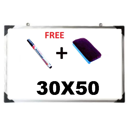 

(FREE SPIDOL DAN PENGHAPUS) Papan Tulis Spidol dan Kapur Whiteboard / Blackboard Ukuran 30X50, 40x60, 50X70, 60X80, 60X90 CM