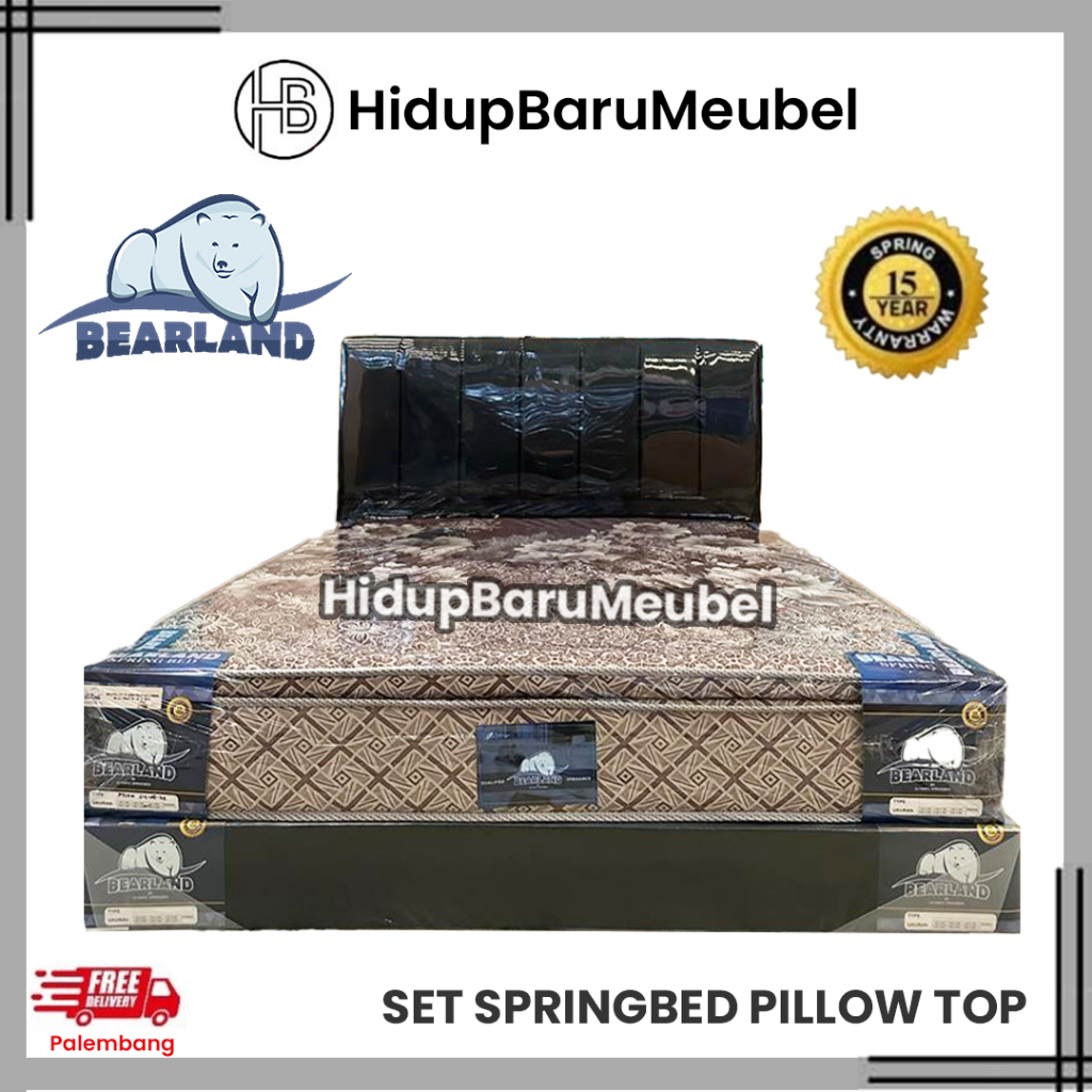 Springbed BEARLAND Pillowtop by OLYMPIC full set / tempat tidur MURAH / spring bed PROMO kombinasi