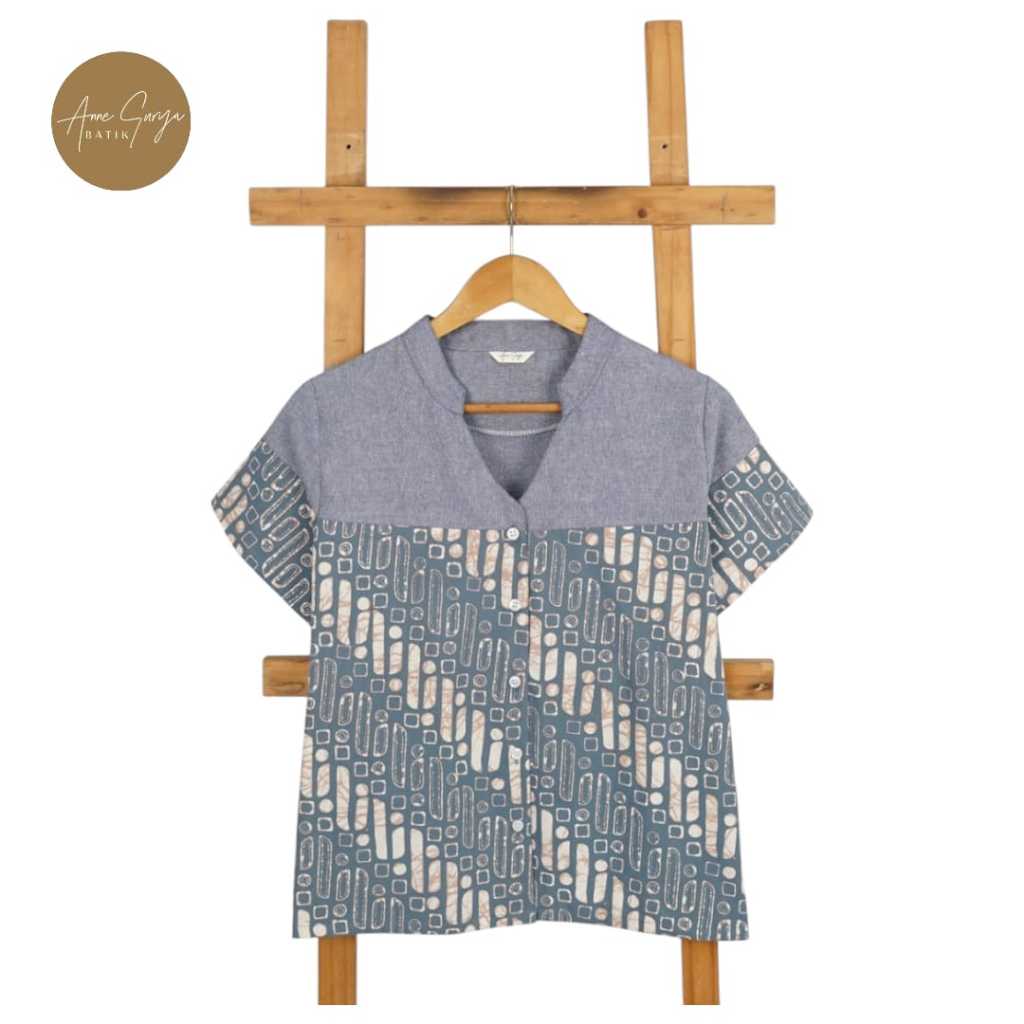 Women Batik Top  Annesurya 0114225/Blus/Atasan/batik kombinasi Katun Polos