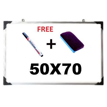 

(FREE SPIDOL DAN PENGHAPUS) Papan Tulis Spidol dan Kapur Whiteboard / Blackboard Ukuran 30X50, 40x60, 50X70, 60X80