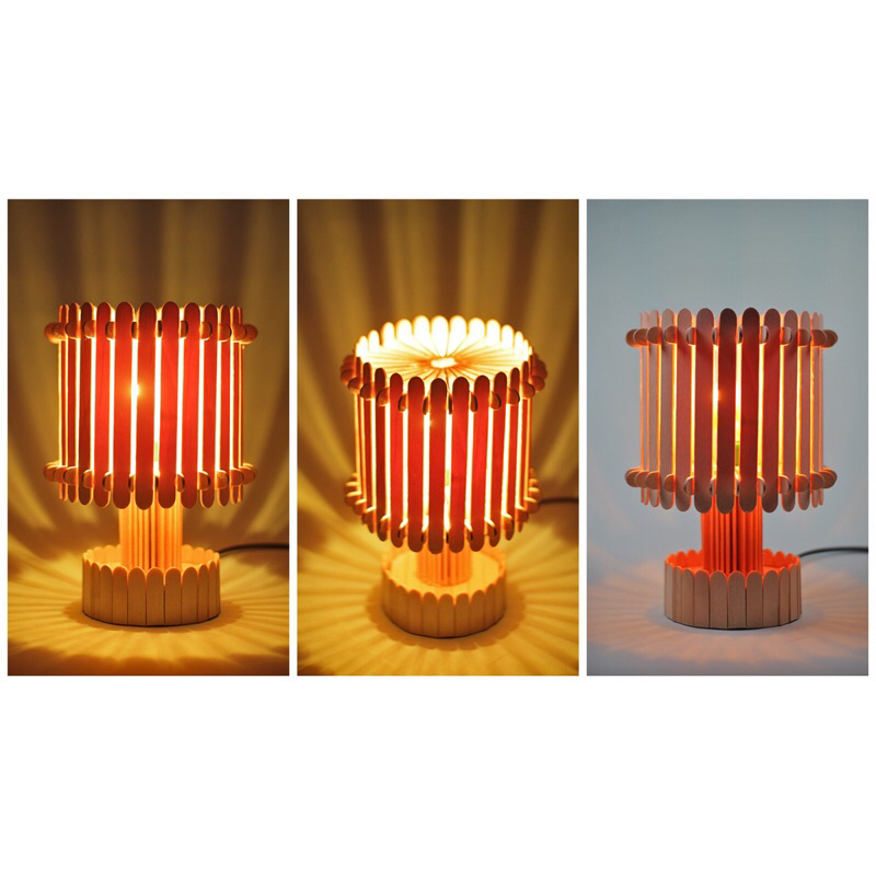 Kerajinan lampu terbuat dari stik es krim