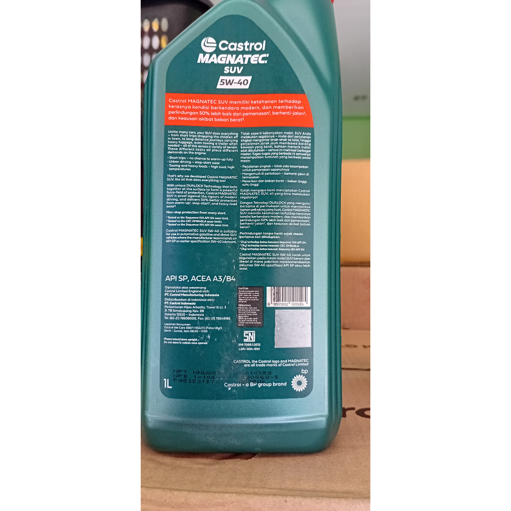 Oli Castrol MAGNATEC 5W-40 1L – Full Synthetic, Perlindungan Mesin Aktif & Tahan Panas