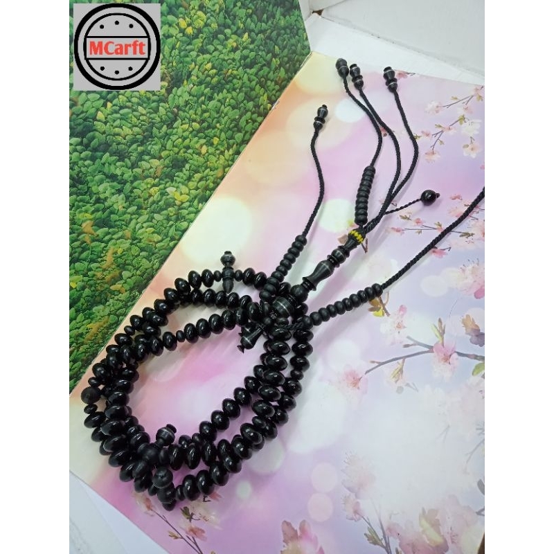 MAHEN CRAFT tasbih Tijani Yuser black full benang rajut C66