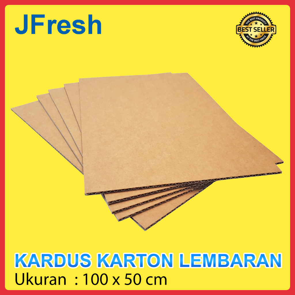 

Kardus Karton Lembaran Polos Ukuran 100 x 50 CM Single Wall B Flute Tebal 3mm / Dus Box Lembaran Polos 100x50 CM Tebal 3 mm
