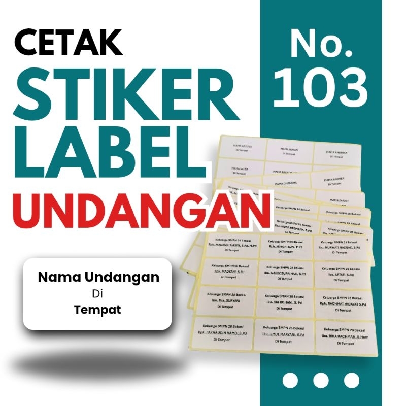 

Jasa Print / Cetak Label Nama Undangan