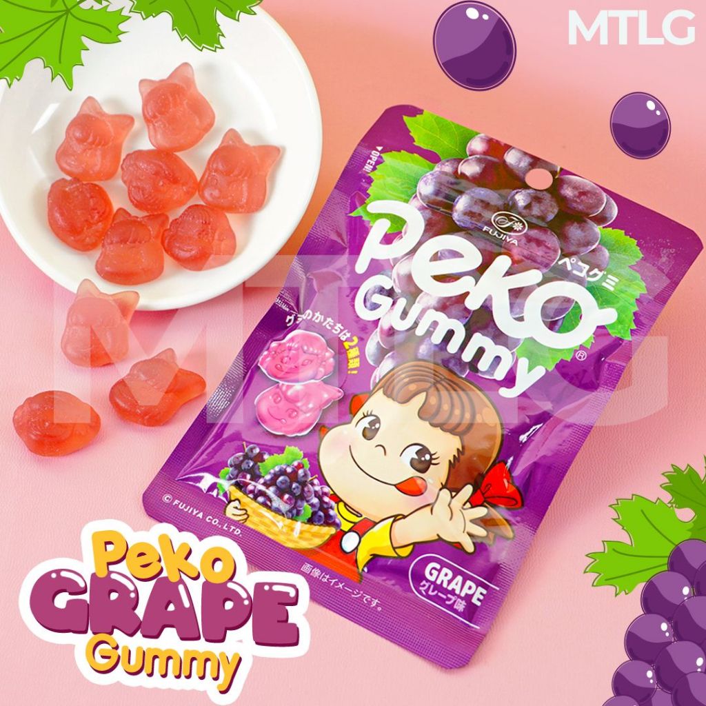 

Fujiya Peko Peach Gummy Candy / grapeflavor / peko gummy