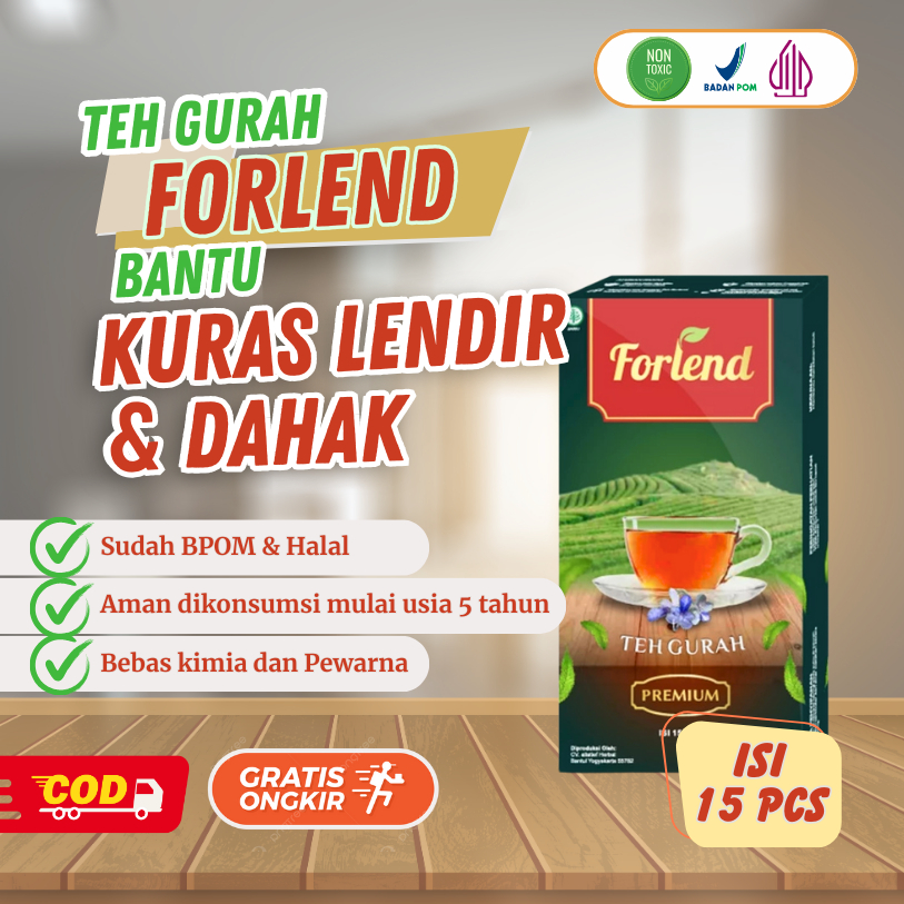 

FORLEND Teh Gurah Kuras Dahak & Lendir, Obat Asma, TBC, Sinusitis BPOM HALAL 100% ALAMI TANPA KIMIA