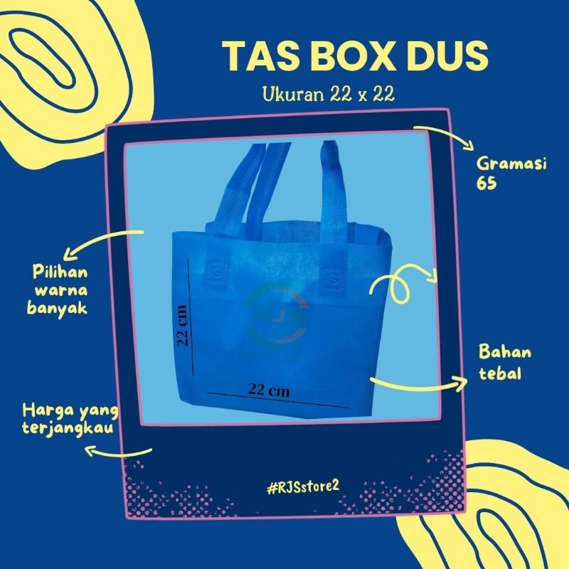 

(Per pcs) Tas Box 22x22 Tas Box Dus Pres Tas Box Nasi Tas Box Hajatan Tas Box Khitanan Tas Berkat Tas Kotak Tas Spunbond