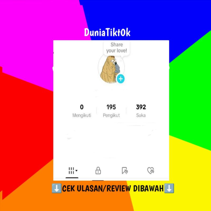 Jual Akun T1kt0k Real Followers Indo 100-900 followers no affilate no keranjang kuning