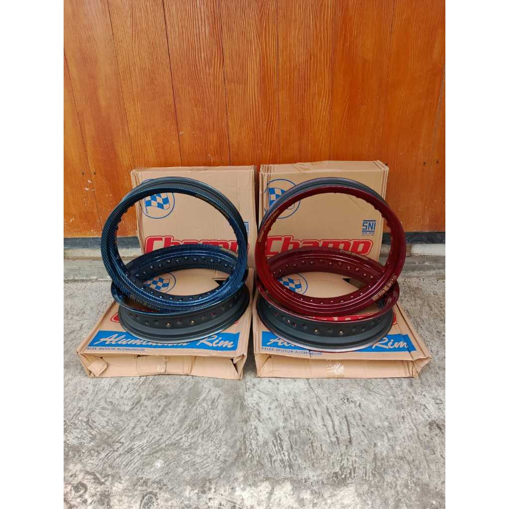 velg supermoto champ carbon 300/350 ring 17 set depan belakang murah