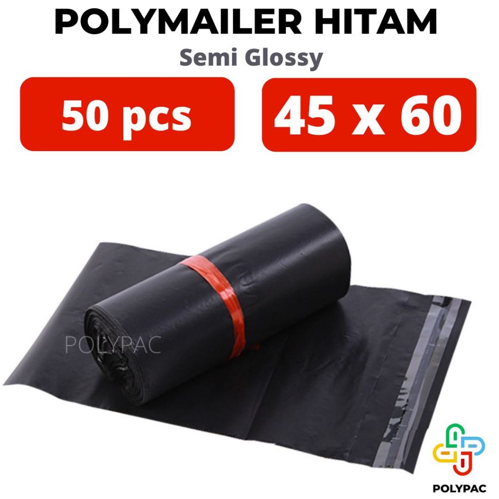 

Plastik Polymailer Hitam Semi Glossy LDPE [45x60] isi 50 - Bungkus Plastik Packing Online